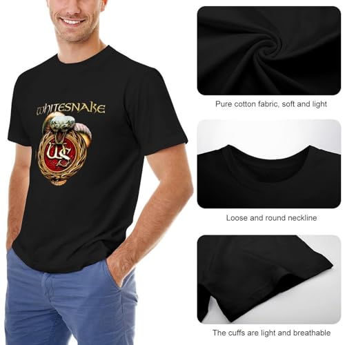 Whitesnake - Camiseta de manga corta para hombre, color negro, Negro , L