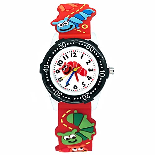Reloj de niña Dibujos Animados de Moda Estilo de Mariposa Lindo Estudiante Niñas niños Cuarzo Relojes de Pulsera de Silicona 3D Relojes para niñas (Color : Blue)