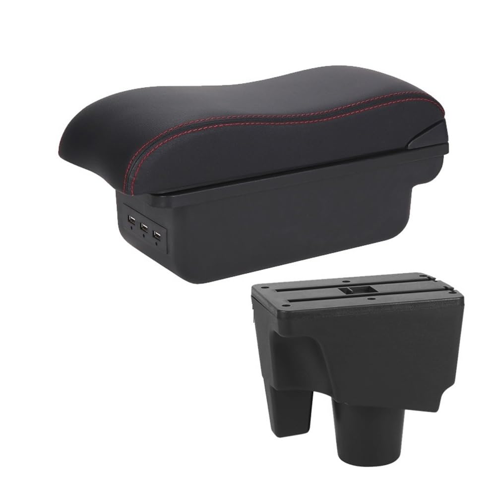 Yulegudi B1 Black Red 3Usb Car Armrests For Toyota For Prius C For Aqua