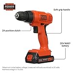 BLACK+DECKER 20V MAX* POWERCONNECT Cordless Drill Kit + 100 pc. Kit (BDC120VA100), Orange - Image 2
