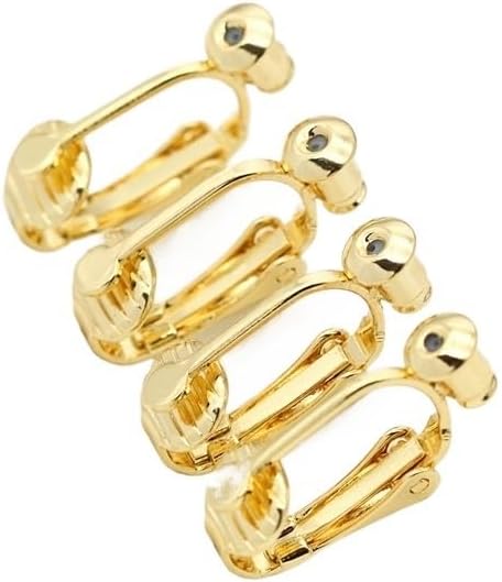 Earring Clips 8pairs Clip On Earring Backs 14K Gold Plated Ear Clip with Earnuts Korean Earrings Accessories Without Pierced Ear Clips DIY Jewelry Findings