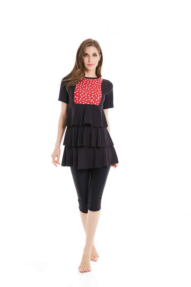 Nuovo Musulmano Costumi da Bagno Islamico Donne Manica Corta Modesto Costume da Bagno Beachwear Burkini Signora Eruzione cutanea Surf Completo da Costume