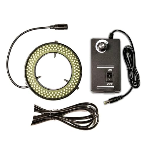 Microscopes Equipment 8000K 72-47mm 9W/10W 144/152 LED Microscope Ring Light Illuminator Lamp for Industry Stereo Microscope Lens Camera(144 LED 72mm 9W)