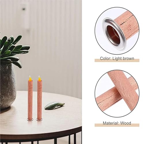 Mechas de madera para velas 30 unidades 10x120mm miniatura 4