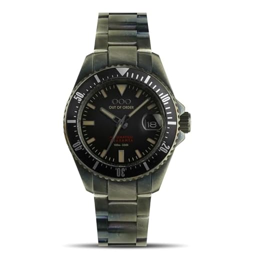 Out of Order AUTOMÁTICO QUARANTA Acero Datario Negro Vintage Reloj Unisex