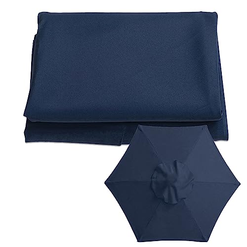 Outdoor Patio Umbrella Replacement Cover 6 Ribs/8 ribs Backyard Garden Replacement Parasol canopy 6.5ft/9ft/10ft Beach Market Sun Shade Replacement Umbrella Canopy UV blocking(Color:Navy,Size:2.7m/9FT