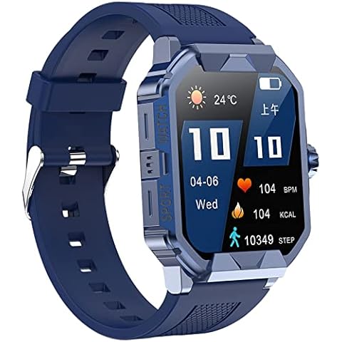 RollsTimi Smartwatch 1.85" Touchscreen Bluetooth Calling with Heart Rate, Blood Oxygen, Sleep Detector 19 Sport Modes Pedometer Fitness Watch for Android iOS (Blue) Cover