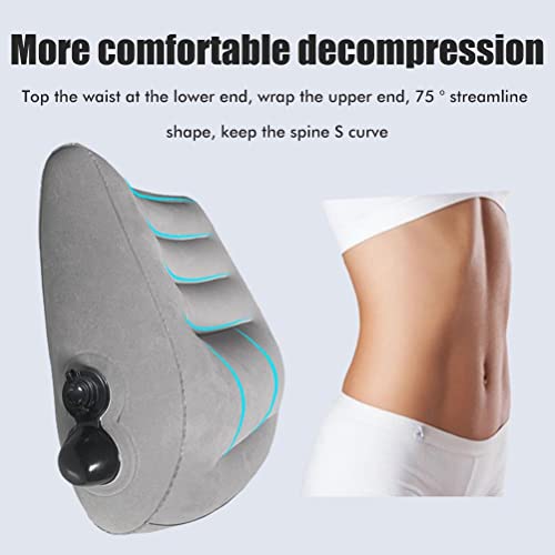 Inflatable Lumbar Cushion Travel Wedge Pillow With Storage Bag, Portable Lightweight Head Neck Lumbar Back Support For Camping Home Office Sleeping #TOP2