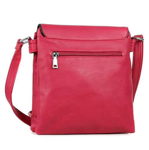 AOSSTA Women's Cross Body Shoulder Messenger Bag Multiple Slip and Zip Pockets Handbag with Storage Pocket Adjustable Strap - Image 5