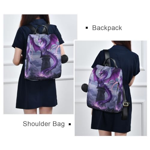 Image of ALAZA Purple Dragon Lightning Trips Hiking Camping Rucksack Pack for Women