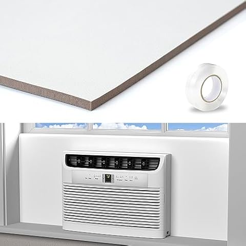 LBG Products Window Air Conditioner Side Panels,Full Surround AC Foam Panel for Indoor Window AC Units,Summer and Winter Window Seal Cover (White) Cover