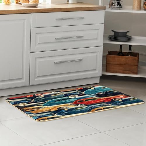 Tapis de cuisine lavable et absorbant lot de 2 rétro - 7