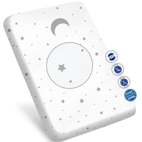 Image of Casusv Pack and Play Mattress - 38x26 in Thick Pack N Play mattresses for Baby and Toddler - Portable Breathable Pack & Play Mattress Pad with Soft High Density Foam with Washable Waterproof Cover