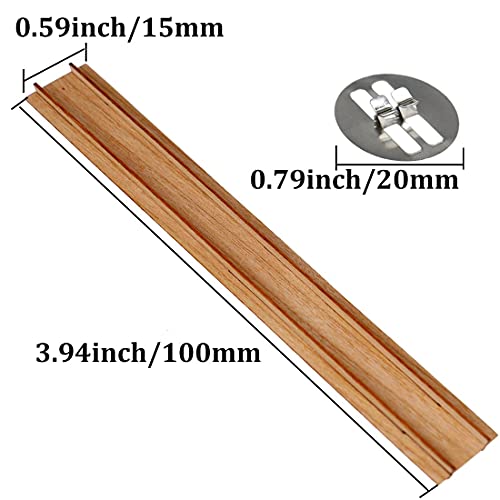 20Pcs Lenisc Double Cross Crackling Wood Candle Wicks For Soy Wax Candle Diy With Iron Stand Safe Natural Wooden Candle Wicks For Candle Making 3.94Inch/10Cm Length Wood Candle Wick Crackle #TOP7