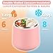 20oz Insulated Vacuum Food Jar with Buckle Lid,Soup Thermo for Hot Food Kids,Wide Mouth Leakproof Stainless Steel Lunch Container with Spoon-Pink