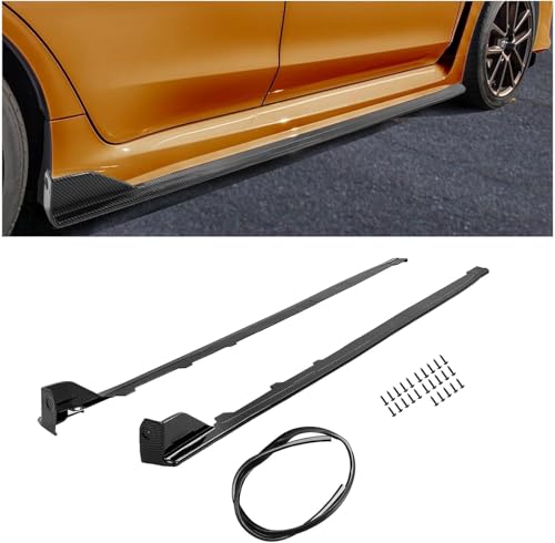 KUAFU Side Skirts Compatible with 2015-2021 Subaru WRX, WRX STI 4-Door Sedan, Rocker Panel Extension Spoiler Splitter Lip Body Kit ABS Plastic Carbon Fiber Color Pair Left + Right