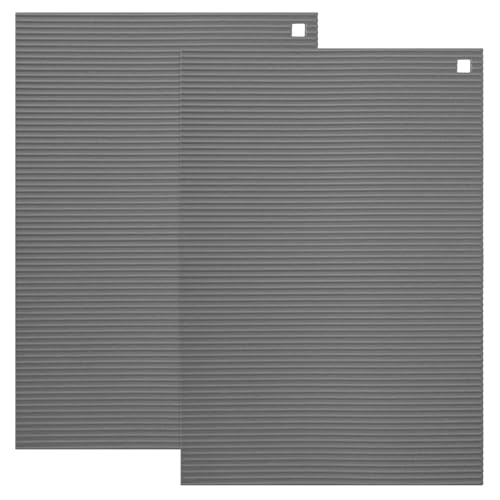 2 Pack 9.5'' x 14.2'' Trivets for Hot Dishes, Hot Pads for Kitchen, Silicone Trivets for Hot Pots and Pans, Hot Plates to Protect Table, Heat Resistant Silicone Trivet Grey