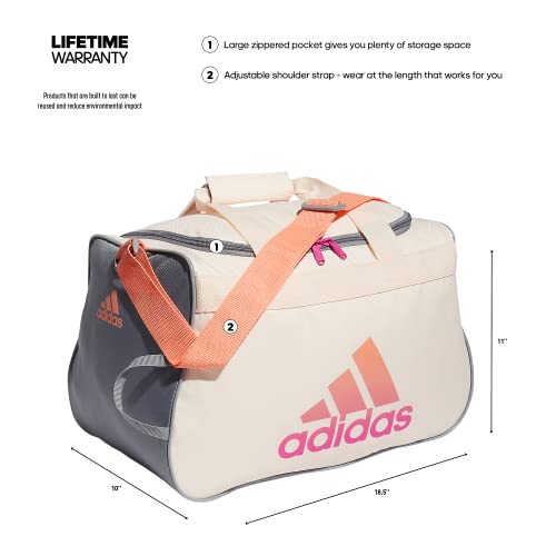 adidas Bolsa esportiva pequena Diablo, quartzo maravilha bege/cinza/rosa fusão semi coral, tamanho ú