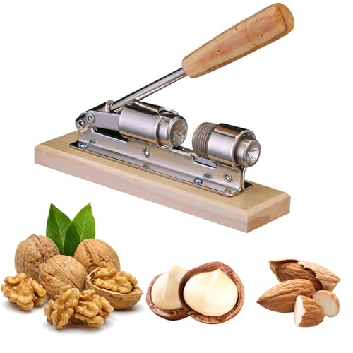 Cascanueces Manual De Metal,Cascanueces De Nueces Alicates De Nueces Herramienta Abridor Con Mango De Base De Madera Cascanueces Manual De Metal Y Madera Para Nueces, Avellanas, Nueces De Almendra