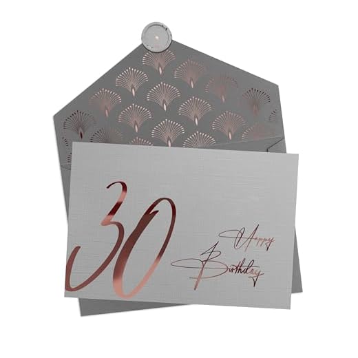 JoliCoon Tarjeta 30 cumpleaños - Happy Birthday 30 - Tarjeta felicitacion 30 cumpleaños con sobre y un sello de cera