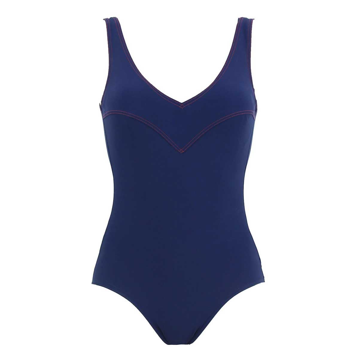 Janine Robin - Maillot de Bain 1 pièce Grande Taille Sculptant Piscine Liner - Bleu Nuit - Marque Française - Haute Qualité