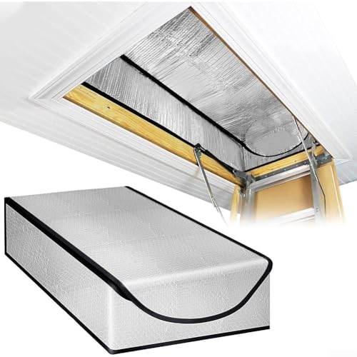 Advokingtap Attic Door Insulation Cover Thermal Door Cover Premium Aluminum Loft Hatch Insulation 14 Fireproof Moisture Barrier Easy Install Energy Saving 25 In X 54 In X 11In