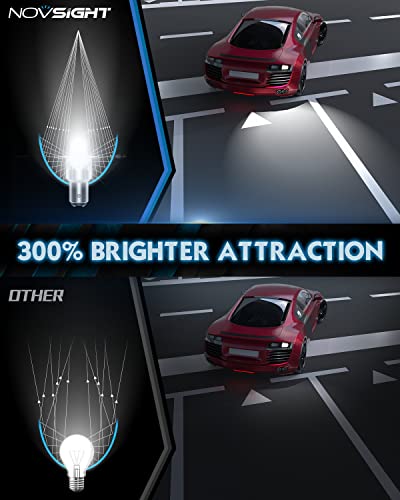 Novsight 1157 2357 Bay15D Led Brake Light Bulbs, 300% Extremely Bright Tail Lights Bulb 7528, Safer Driving 2057 2397 Led Bulb Replacement For Front Turn Signal Lights, Pack Of 2(White) #TOP2