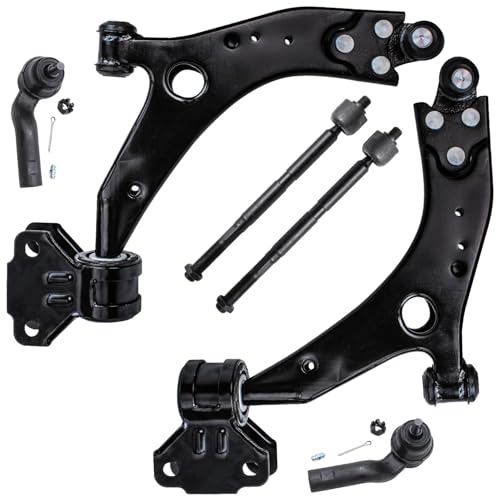 Image of Detroit Axle - Front Lower Control Arms w /Ball Joints Inner Outer Tie Rod Ends Replacement for 2013 2014 2015 2016 2017 2018 Ford Escape - 6pc Set