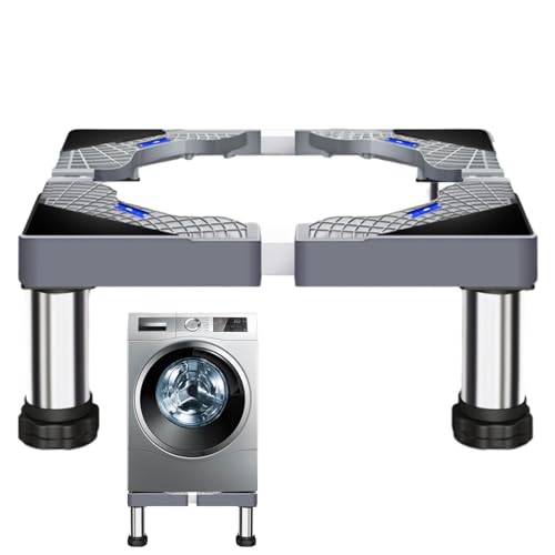 Pedestal para lavadora: soporte para refrigerador, estantes para lavadora | Pedestales para secadora de acero inoxidable, elevador para lavadora de alta resistencia con 4 pies fuertes, pedestal para l