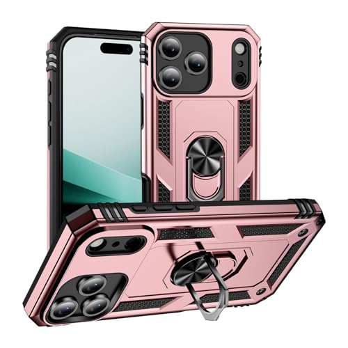 Coque iPhone 17 Air rigide silicone or rose antichoc double couche avec support