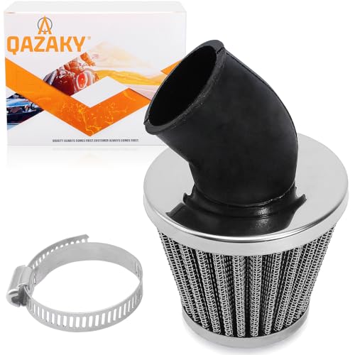 QAZAKY 38mm 39mm 40mm 1.5inch Air Filter Cleaner 45 Degree Angled for 50cc 70cc 90cc 110cc 125cc 150cc 200cc Motorcycle ATV Quad Scooter Gokart Moped Chopper Pit Dirt Pocket Mini Super Bike GY6 1.5in