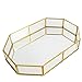 Produktbild QILICZ Spiegeltablett Dekotablett Spiegel Tablett Glastablett Schmuck/Kosmetik Organizer Tablett Kosmetik Platte Serviergeschirr 31.5x21.5x5cm