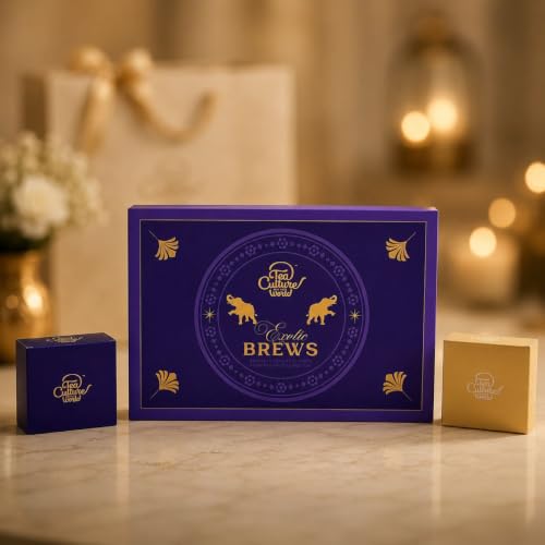 Image of Tea Culture of the World Exotic Brews - Luxury Tea Gift Set | 6 Premium Green Tea Blends | Royal Purple Gift Box - 25g*6