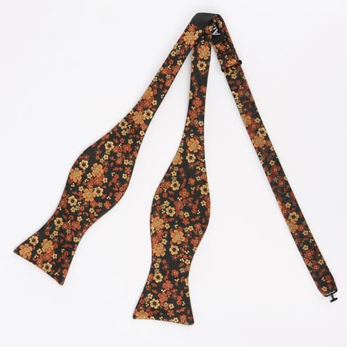 Image of Alizeal Mens 2pcs Floral Self-tied Bow Tie Pocket Square Set | Premium Classic Pocket Square Perfect for Wedding Proms Business