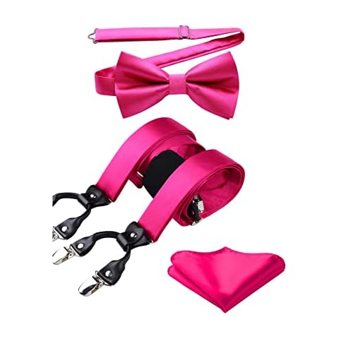 HISDERN Tirantes Fuchsia Pajarita y Tirantes Hombre Cover