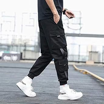 Hombres Cargo Harem Pantalones Cintas Negro Hip Hop Casual Hombre Joggers  Pantalones Moda Casual Streetwear Pantalones, 3XL, M13 : Ropa, Zapatos y  Joyería - Amazon.com
