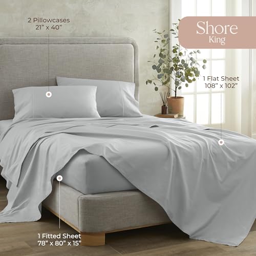 Image of Whisper Organics 100% Organic Cotton Bed Sheets with Deep Pocket 4 Pc. Set