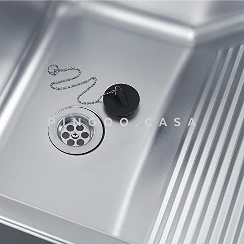 Pingoo.Casa, Tanque Monobloco com Acessórios, Aço Inox, Para Embutir ou Sobrepor, Acabamento Escovad