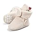 Produktbild TMEOG Unisex-Baby Neugeborenes Fleece Booties Bio Baumwoll-Futter und rutschfeste Greifer Winterschuhe (C_Beige, 6_Months)