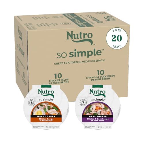 Image of Nutro So Simple Wet Dog Meal Complement Chicken & Duck Recipes in Bone Broth, Wet Dog Food Topper, 2 oz. Trays, Variety Pack (20 Count)