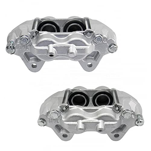 Image of TRQ Front Driver and Passenger Side Brake Caliper Set 2 Piece Caliper Brackets Hardware for 2000-2006 Toyota Tundra with Casting #13WL 2003-2005 4Runner with Casting #13WL