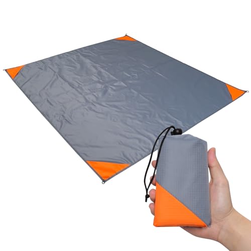 Bcxfbxd Pocket Picnic Blanket 60"x50" Foldable Compact Beach Camping Mat with Storage Bag for Hiking Travel Outdoor Recreation