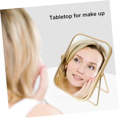 Espejo de maquillaje doble cara giratorio de mesa 360° miniatura 4