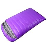 Saco de dormir doble de plumón, impermeable y resistente al desgarro, diseño de sobre para senderismo, mochileros y camping