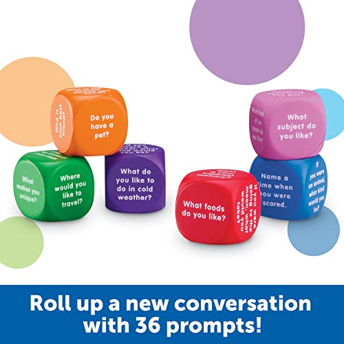 Learning Resources Conversation Cubes - 6 Pieces, Ages 6+ Foam Cubes For Social Emotional Learning, School Counselor Supplies, Speech Therapy Toys, Easter Basket Stuffers #TOP1