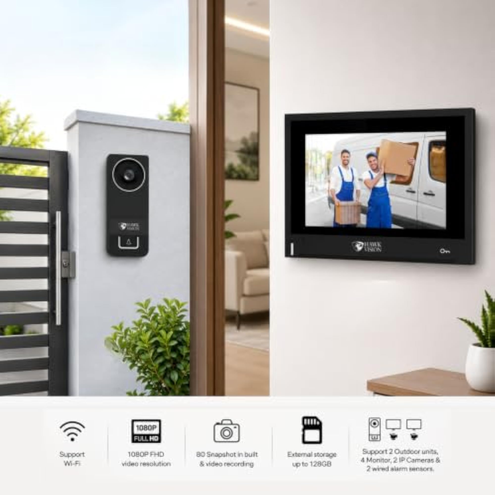 Hawkvision Smart Video Door Phone with 7 Inch Monitor