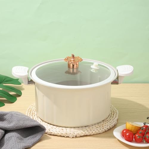 Protoence Pots Non Stick with Lids,Cooking Pot Nonstick Pan with Lid | Pressure Cooker Kitchen Pan with Handle for Rice Stock Sauce Soup Spaghetti Frying Cooking Induction Stove Camping Apartment - Image 2