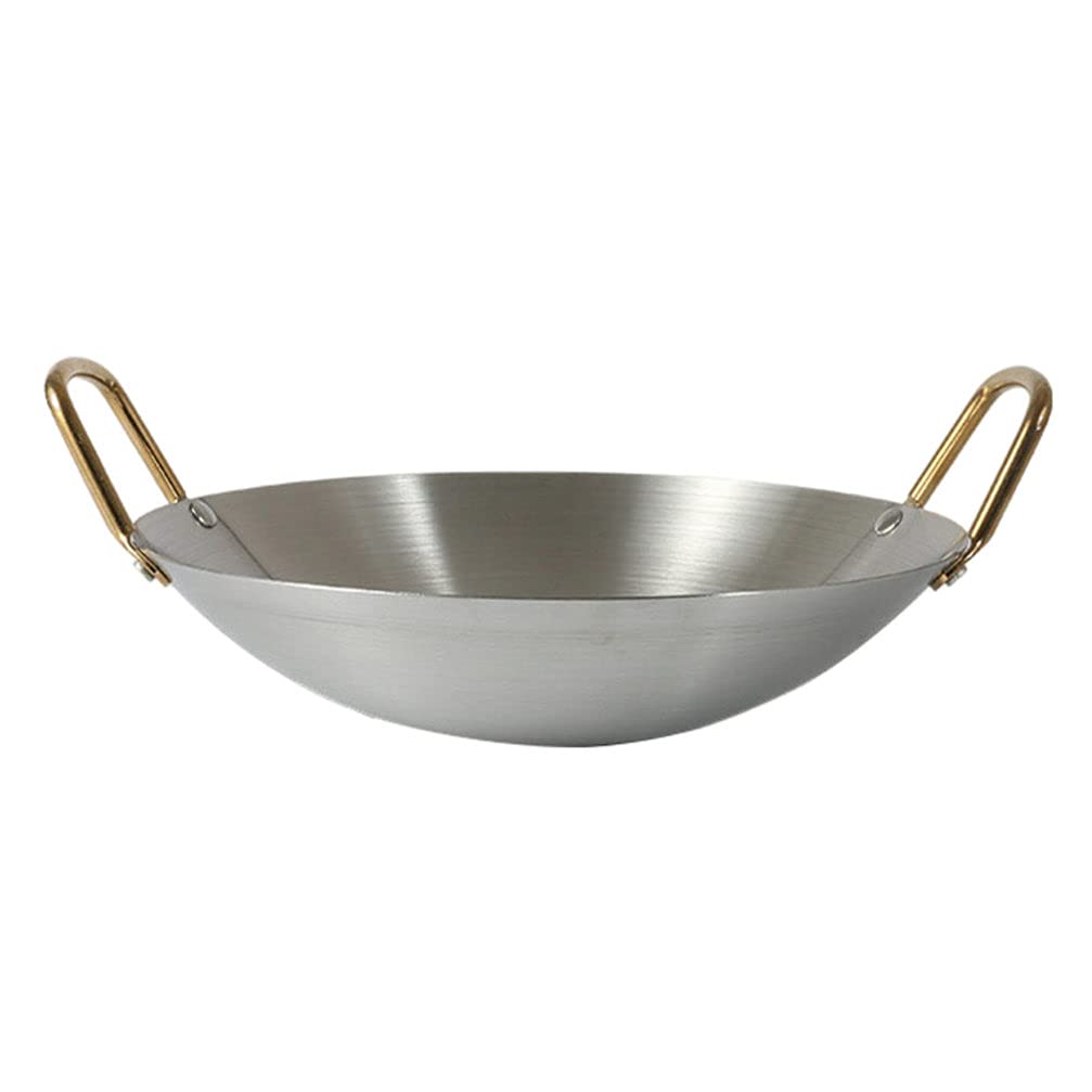 VALICLUD Wok En Acier Inoxydable 26 Cm Poêle Plate Double