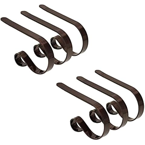 Haute Decor The Original MantleClip Stocking Holder - 6 Pack (Oil-Rubbed Bronze) - Safe and Secure - Adjusts to Fit Mantels Up to 3 Inches Thick Cover