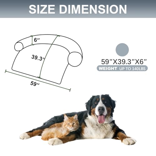 Image of Calming Dogs /Cats Bed Mats, Dog Pad Washable Removable Couch Cover, Plush Long Fur Mat for Pets, Waterproof Lining, Perfect for Small, Medium and Large Dogs and Cats (Gradient Gray, 59 inchx39 inch)